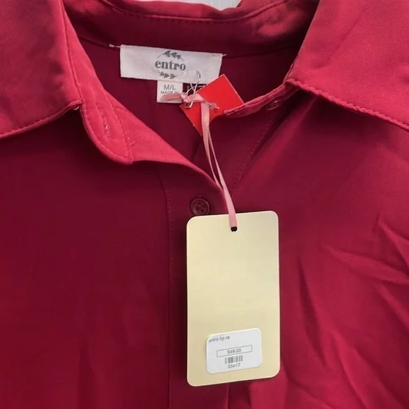 Entro- soft and flowy- button up blouse- NWT - Size M/L (1151) - Picture 2 of 4